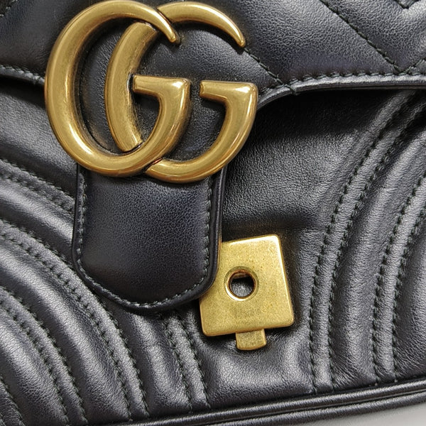 GG Marmont Small Quilted Calfskin Black
