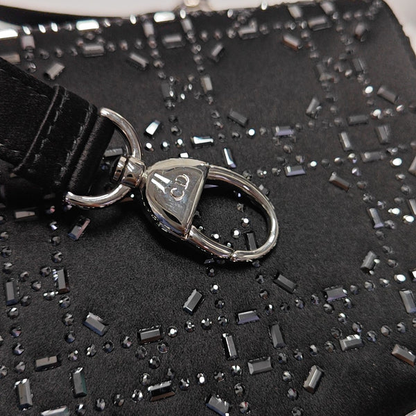 Lady Dior Mini Cannage Silk Satin Black
