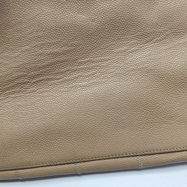 SQUARE STITCH Quilted Grained Calfskin Beige