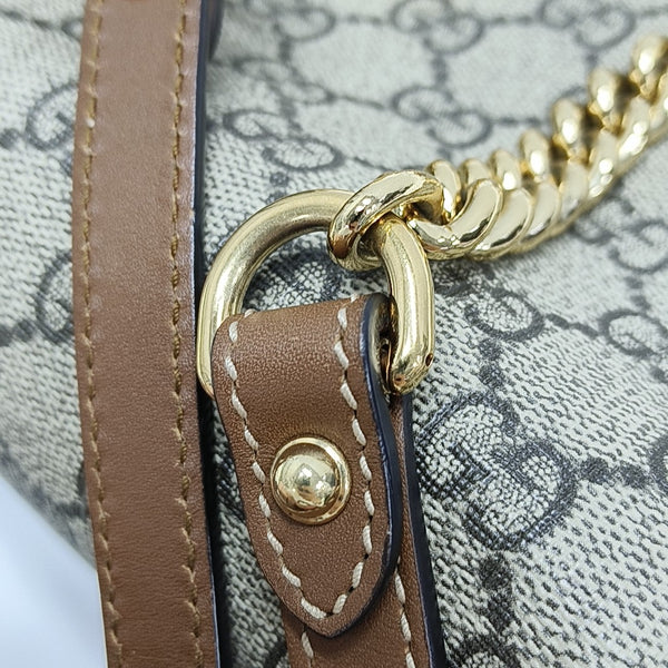 Padlock Small Monogram Coated Canvas Beige