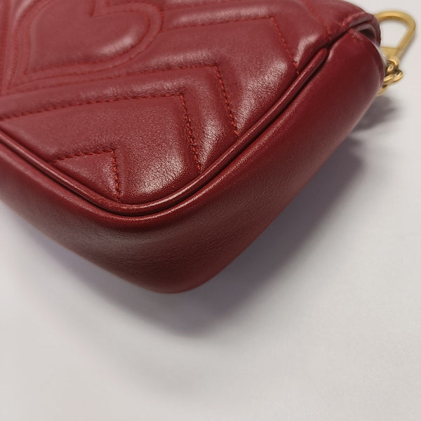GG Marmont Mini Quilted Calfskin Red