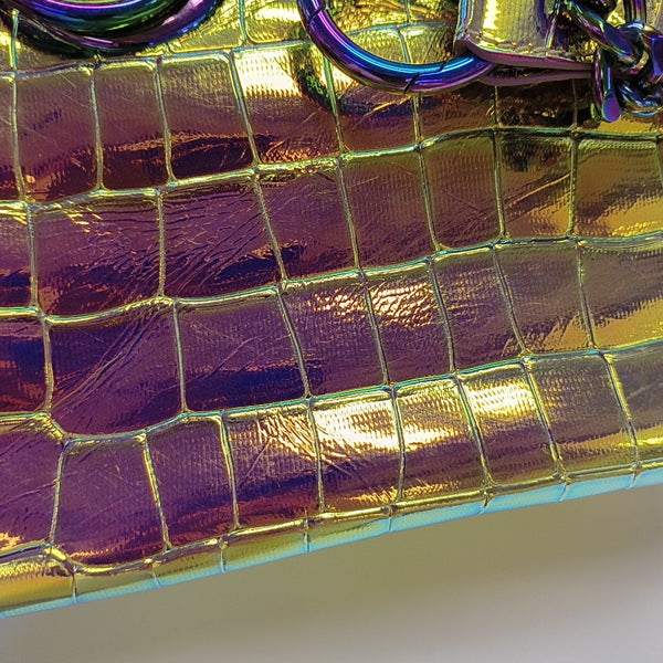 Leather Shoulder Bag Metallic