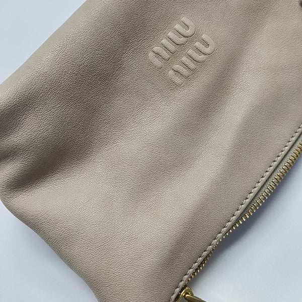 Lambskin Top Handle Bag Mini Beige