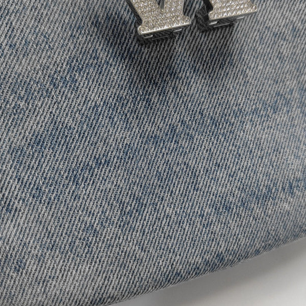 Denim Top Handle Bag Blue