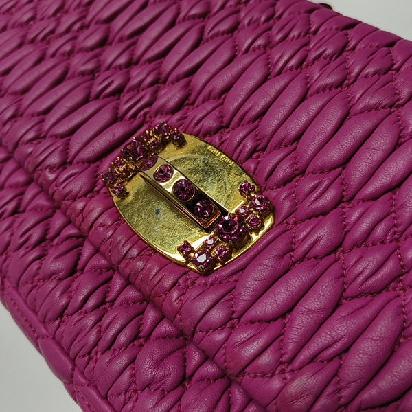 Crystal Quilted Lambskin Red