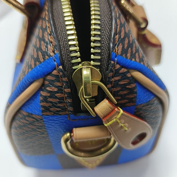 SPEEDY Super Mini Damier Coated Canvas Blue