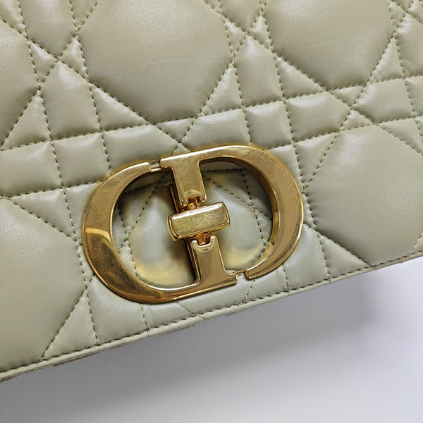Dior Caro Medium Cannage Calfskin Green