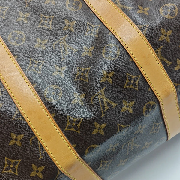 KEEPALL 55 Monogram Coated Canvas Brown