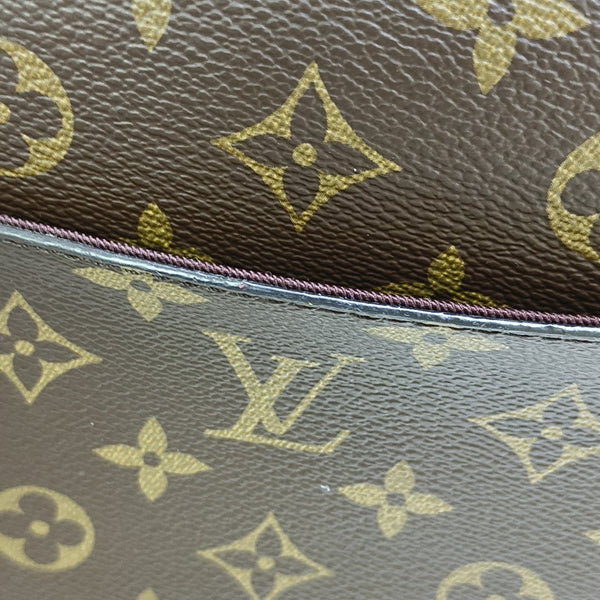 CLUNY MM Monogram Coated Canvas Brown