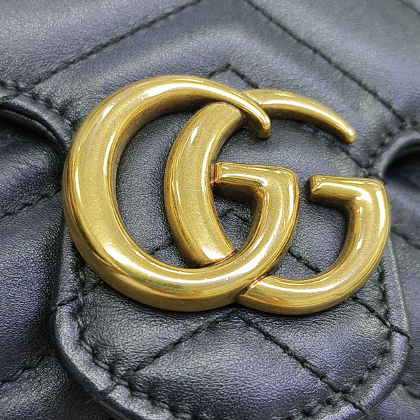 GG Marmont Mini Quilted Calfskin Black