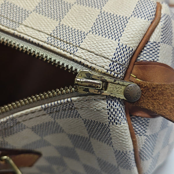SPEEDY 30 Damier Azur Coated Canvas White