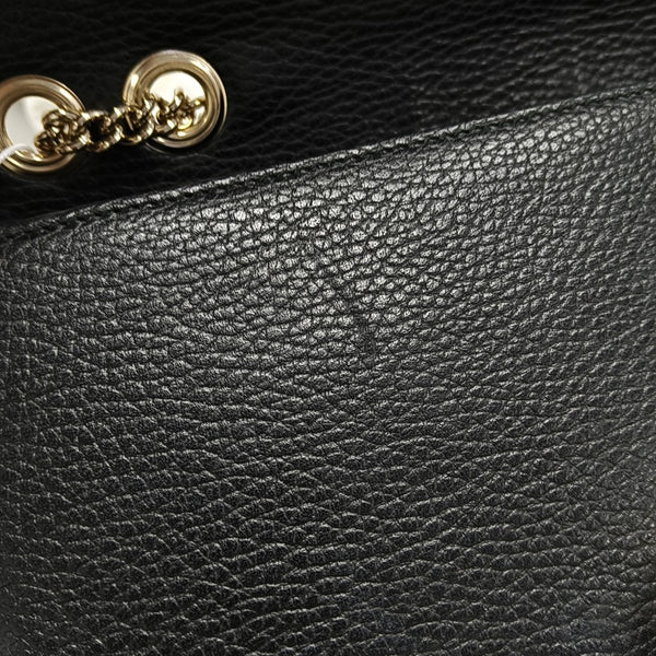 Interlocking G Large Calfskin Black