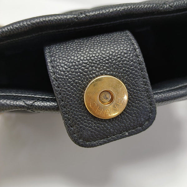 23P Small Quilted Grained Calfskin Black