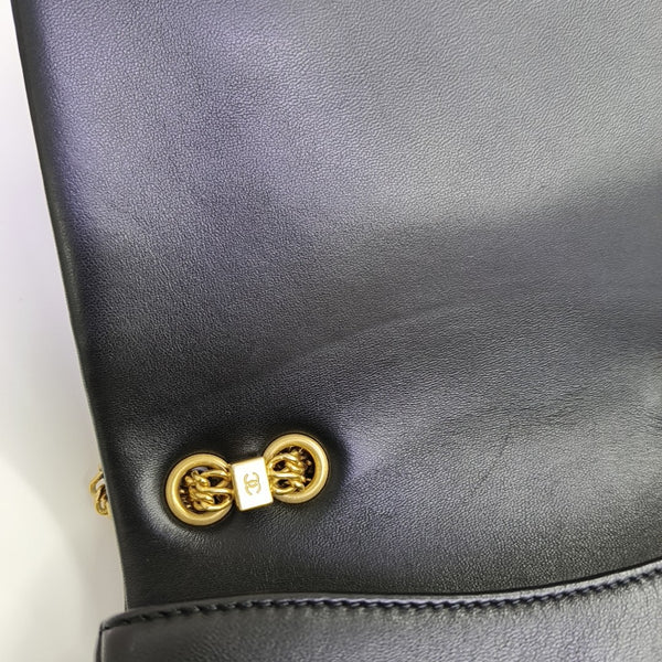Quilted Lambskin Shoulder Bag Black