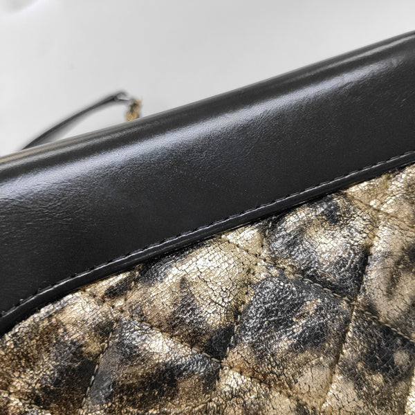 GABRIELLE Small Quilted Lambskin Gold