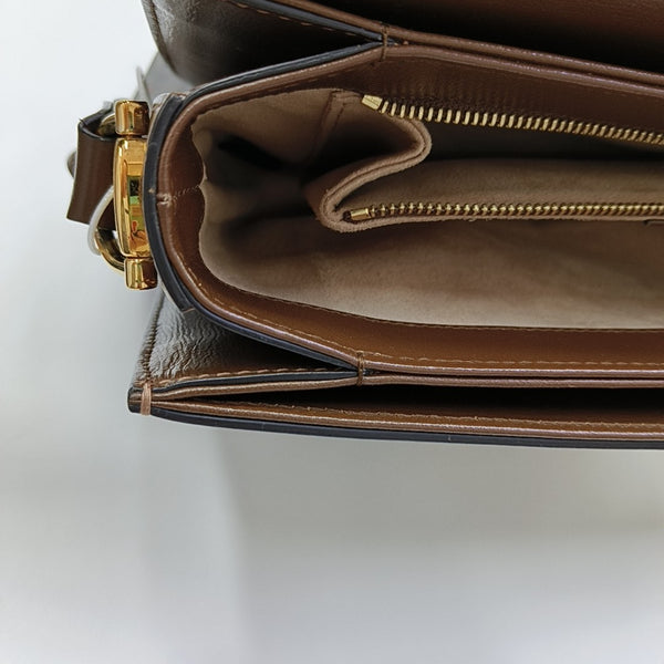 Horsebit 1955 Medium Monogram Coated Canvas Beige