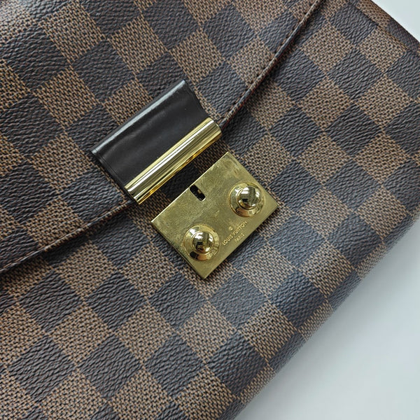 CROISETTE Damier Ebene Coated Canvas Brown