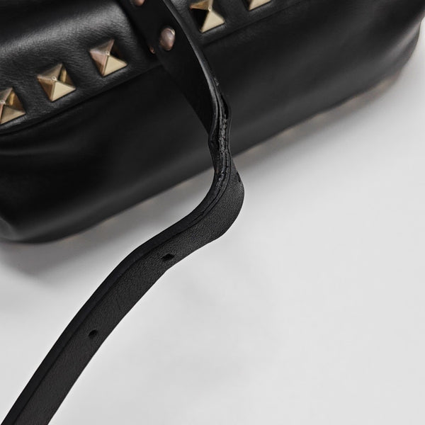 Rockstud Calfskin Black