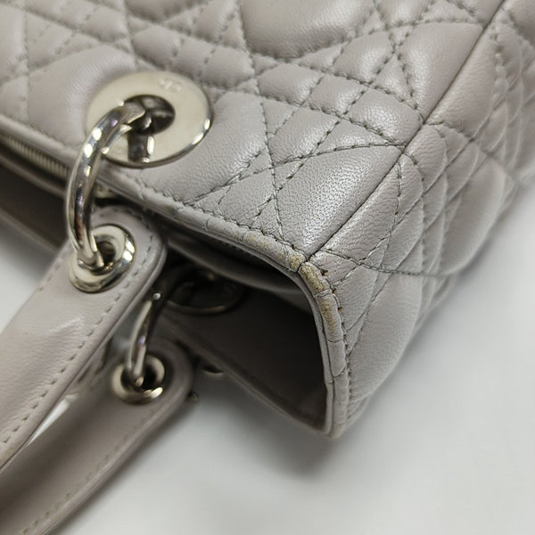 Lady Dior Medium Cannage Lambskin Gray
