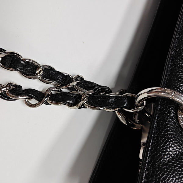 CHANEL GST Large Quilted Grained Calfskin Black
