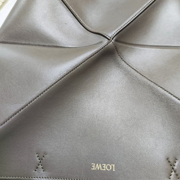 Puzzle Fold Medium Quilted Calfskin Green
