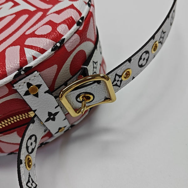 BOITE CHAPEAU PM Coated Canvas Red