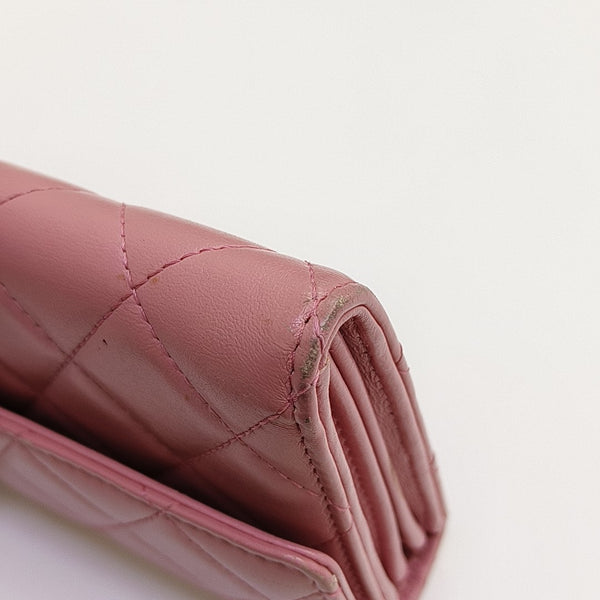 Quilted Lambskin Wallet Pink
