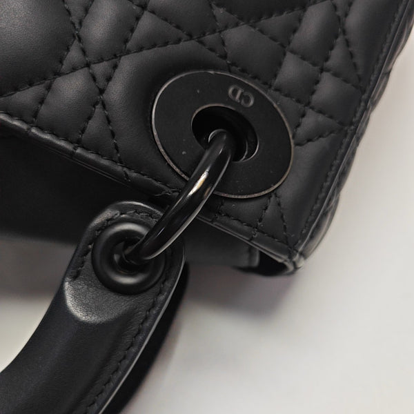 Lady Dior Mini Cannage Lambskin Black