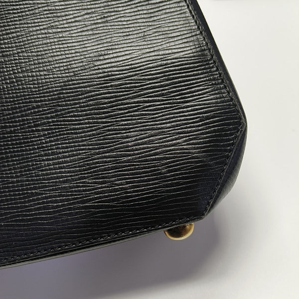 Calfskin Top Handle Bag Black