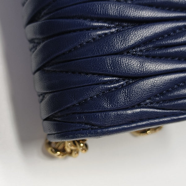 Quilted Lambskin Shoulder Bag Blue