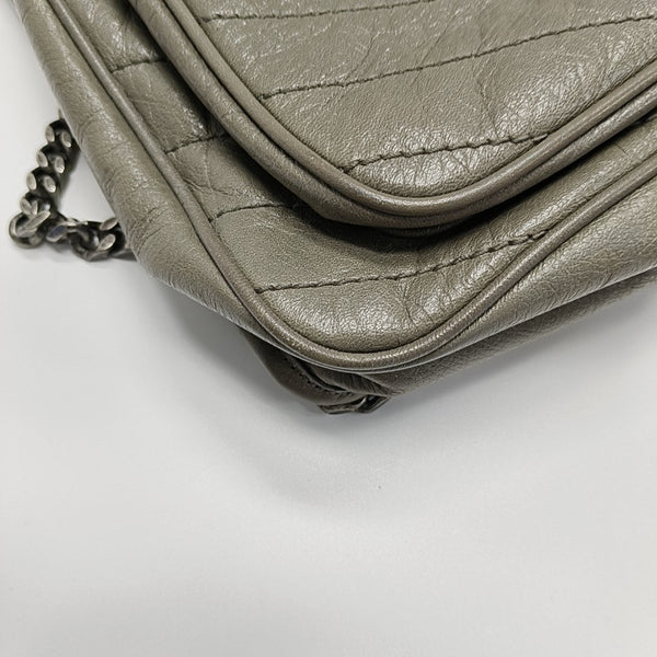 NIKI Medium Chevron Calfskin Green