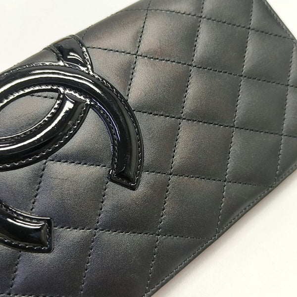 Authenticated pre-owned CAMBON Quilted Calfskin Black Wallet - Wallet at Looply