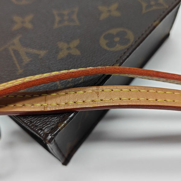 SAC PLAT Mini Monogram Coated Canvas Brown