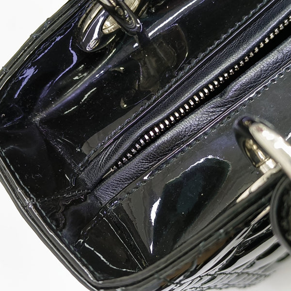 Lady Dior Medium Cannage Patent Leather Black