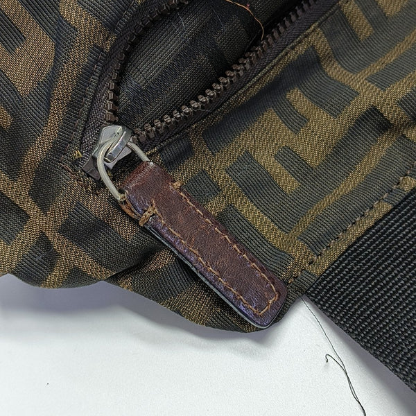 Fabric Top Handle Bag Brown