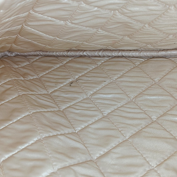 Quilted Canvas Clutch White
