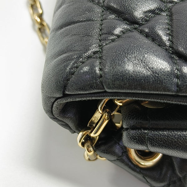 Cannage Lambskin Shoulder Bag Black