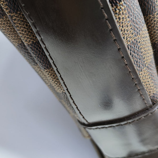 NAVIGLIO Damier Ebene Coated Canvas Brown