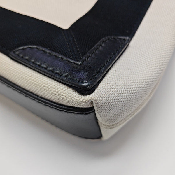 Navy Mini Canvas Beige