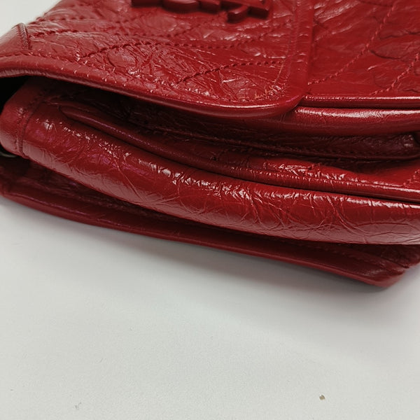 NIKI Small Chevron Calfskin Red