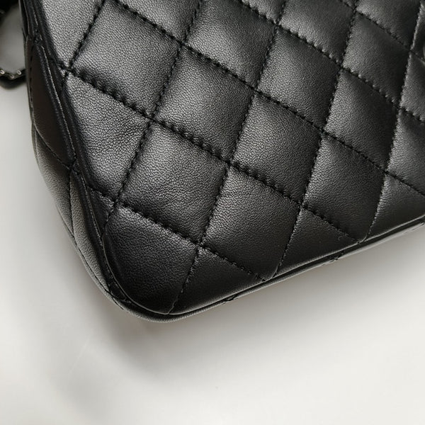 Quilted Lambskin Shoulder Bag Large Black