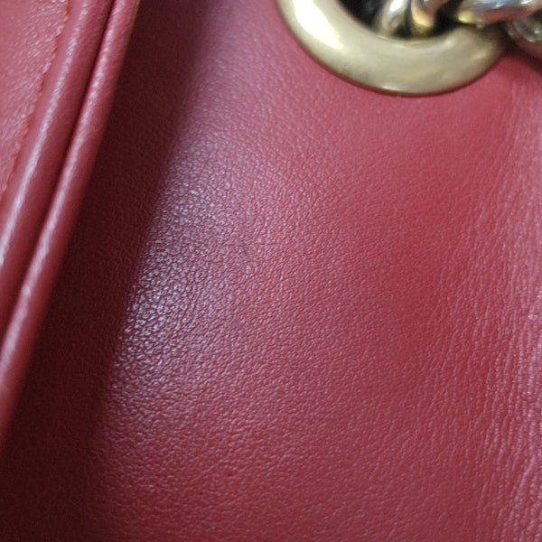 GG Marmont Medium Quilted Calfskin Red