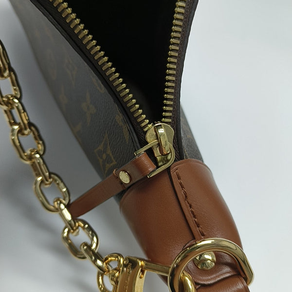 LOOP HOBO Monogram Coated Canvas Brown