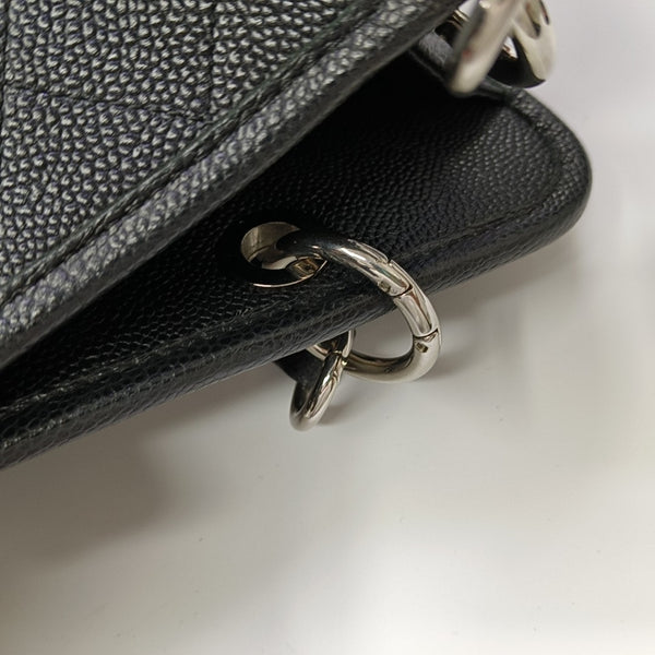 Quilted Grained Calfskin Tote Bag Black