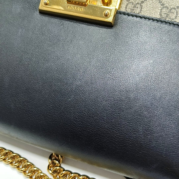 Authenticated pre-owned Padlock Medium Monogram Coated Canvas Beige - Shoulder Bag at Looply