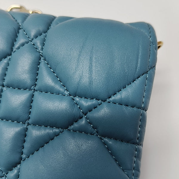 Dior Caro Small Cannage Calfskin Blue