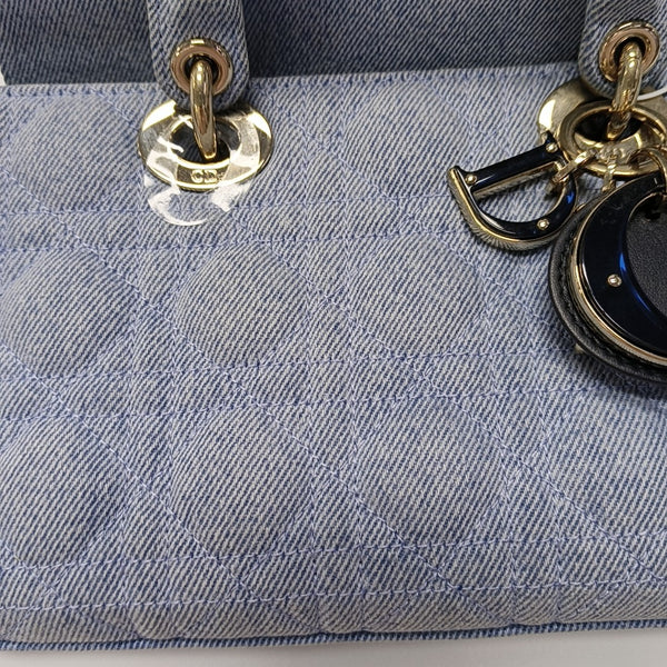 Lady D-Joy mediana Cannage azul denim