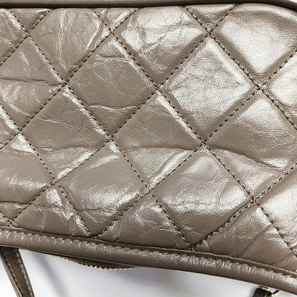 Authenticated pre-owned GABRIELLE Quilted Calfskin Gray - Crossbody Bag at Looply