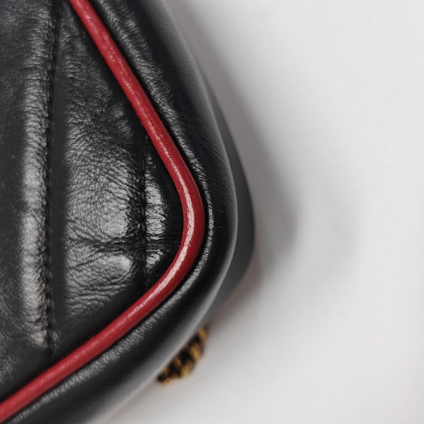 GG Marmont Super Mini Quilted Calfskin Black