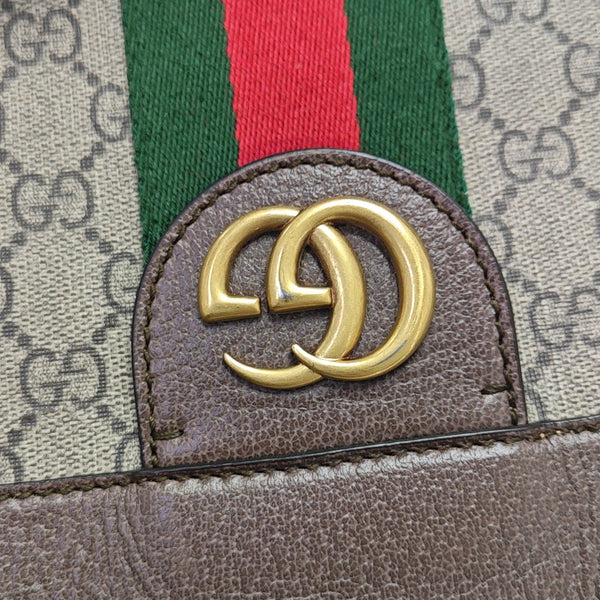Ophidia Medium Monogram Coated Canvas Beige